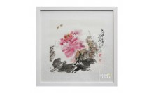 กรอบรูป-ตัวอักษรจีน-ภาพสไตล์จีนภาพวาดดอกไม้พร้อมอักษรจีน